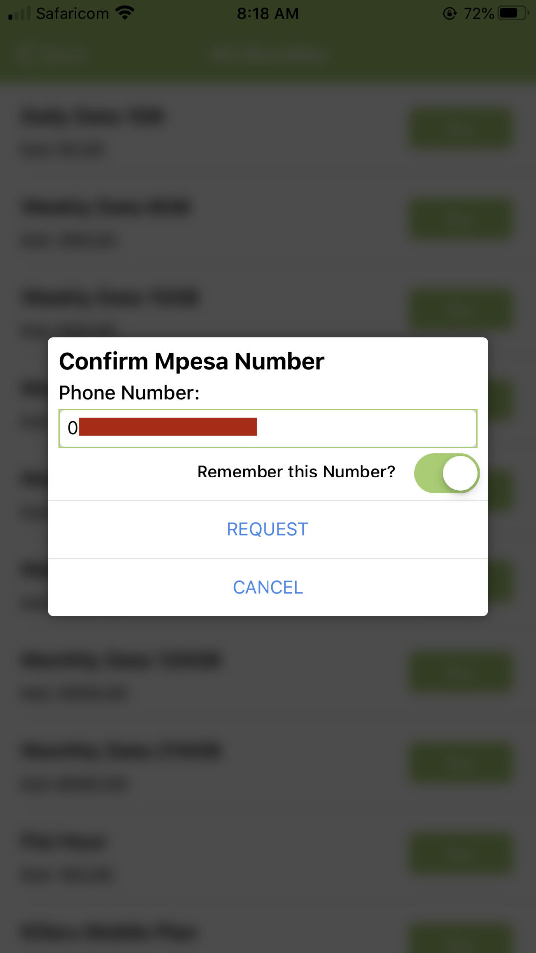 Confirm M-Pesa Number