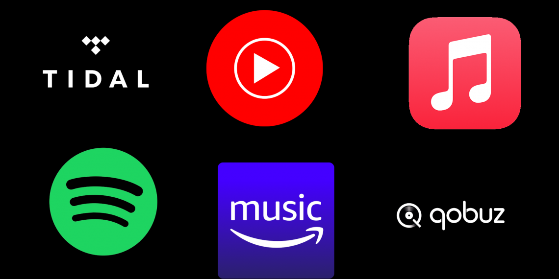 Spotify, YouTube Music, Apple Music, Amazon Music HD, Qobuz, Tidal