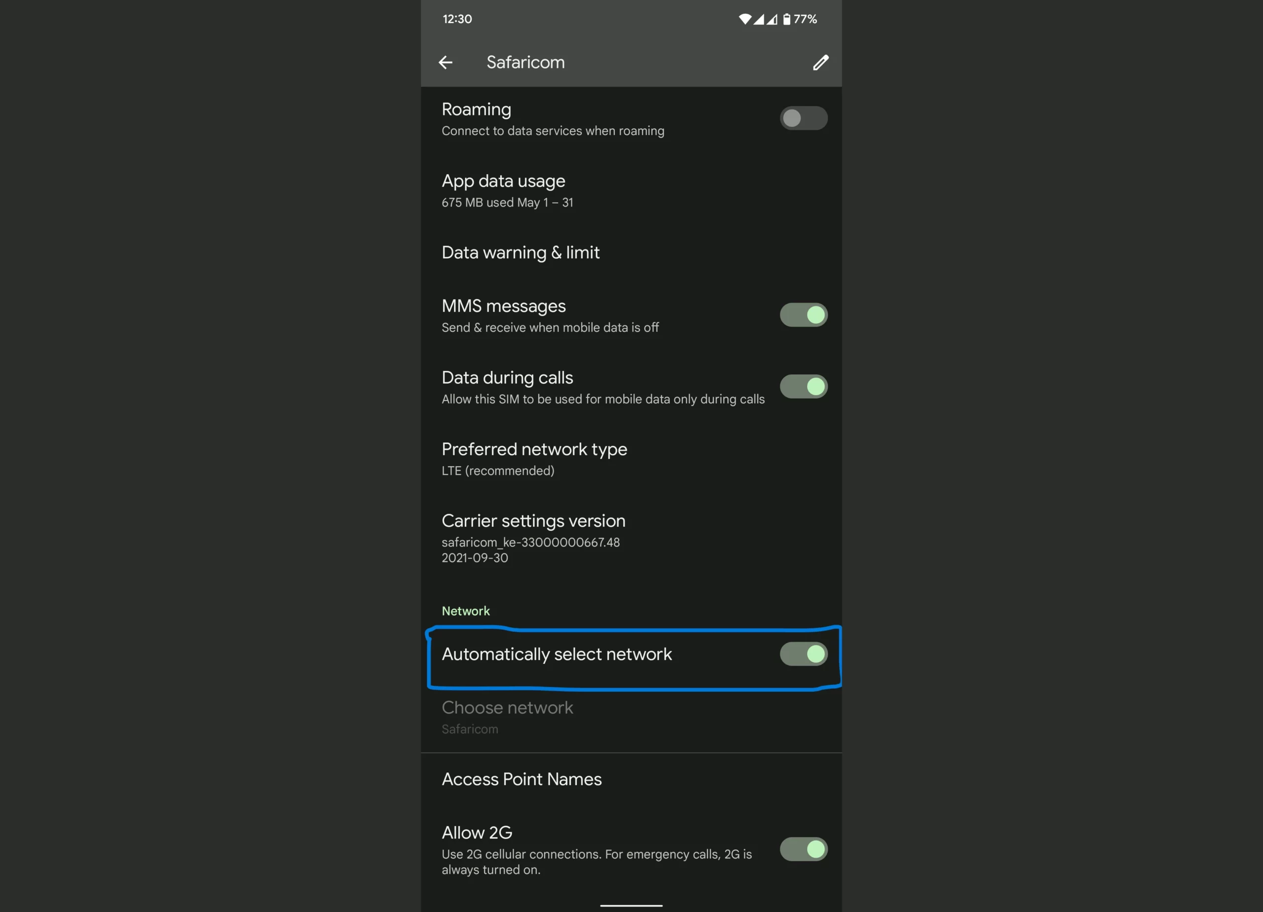Automatic Network Selection on Android Devices